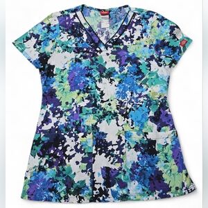 Dickies Scrub Top Floral Womens
